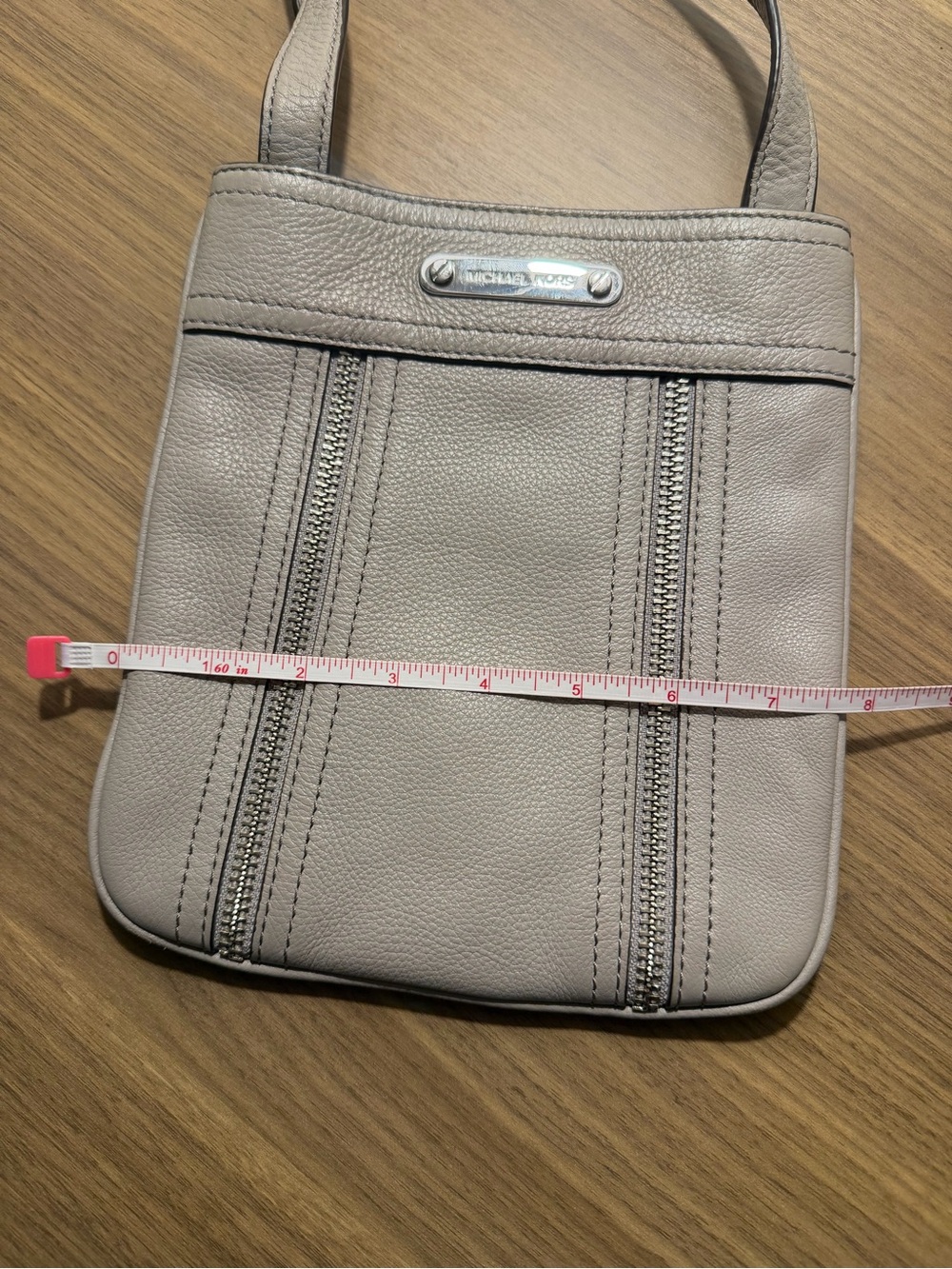 Michael Kors Pebbled Leather Crossbody in Light Gray - Picture 10 of 11